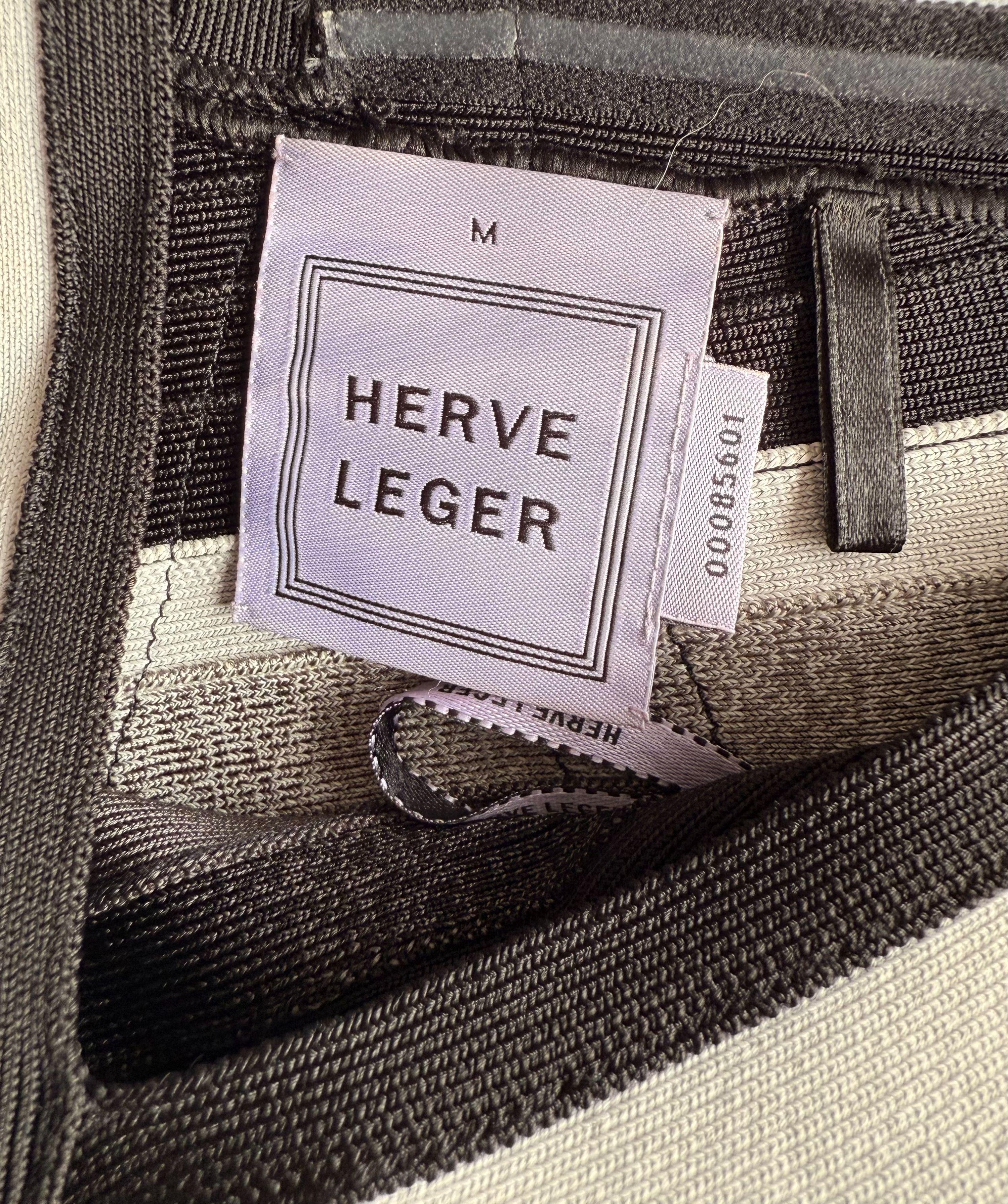 Herve Leger Black/Grey Bandage Dress