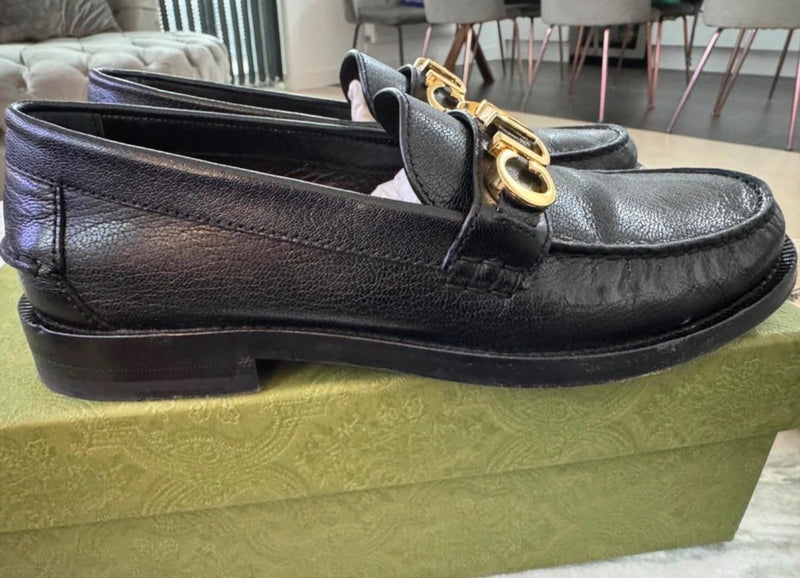 Gucci Black Leather Gucci Loafers