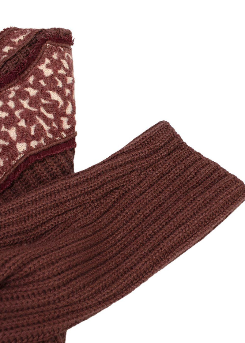 Bottega Veneta Ribbed Knit Dark Rose Cashmere Cardigan