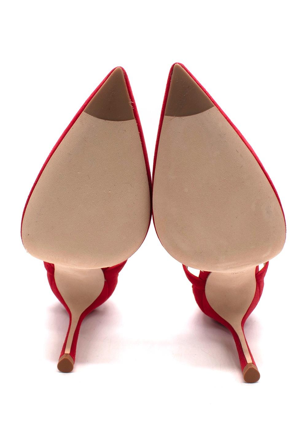 Ghazal Red Suede Jackie 100 Heels