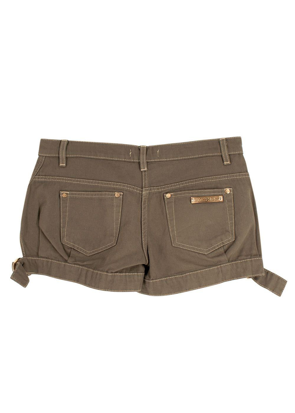 Roberto Cavali Khaki Denim Shorts
