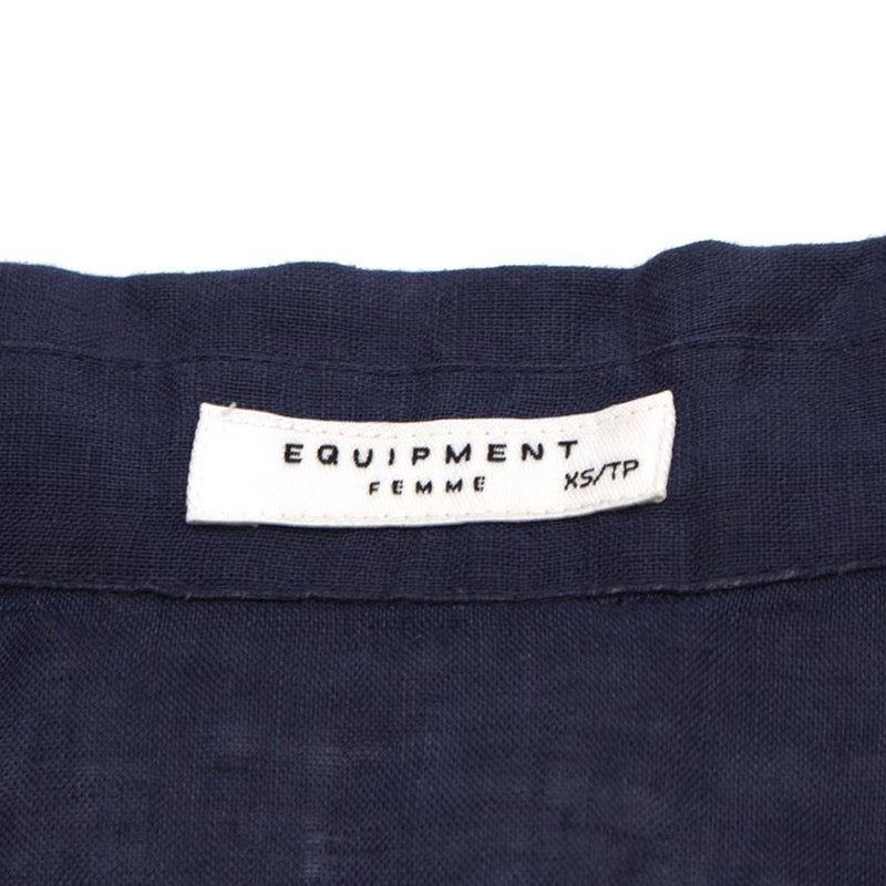 Equipment Navy Linen Sleeveless Shirt