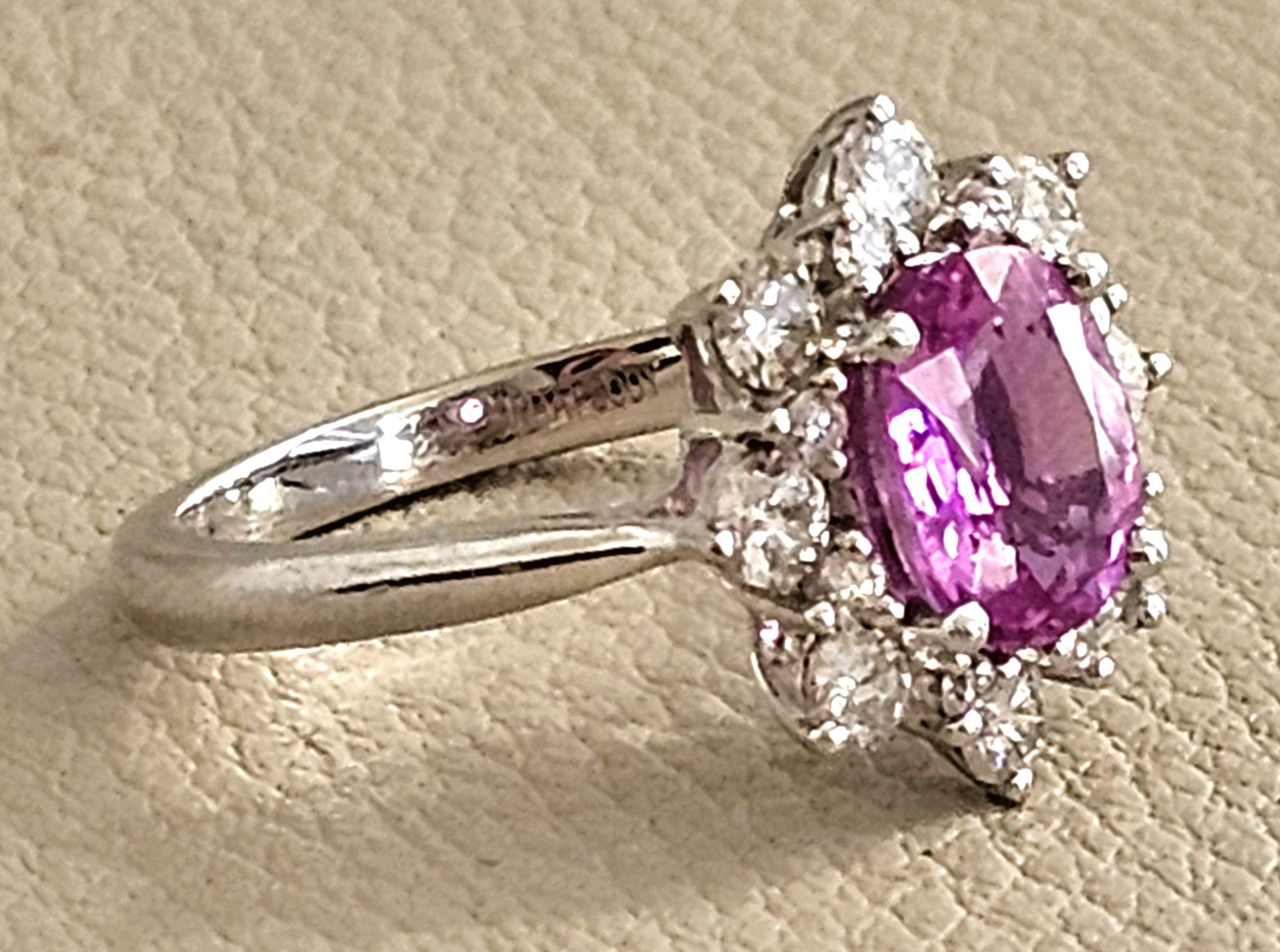 Bespoke Madagascan Sapphire And Diamond Ring Pink