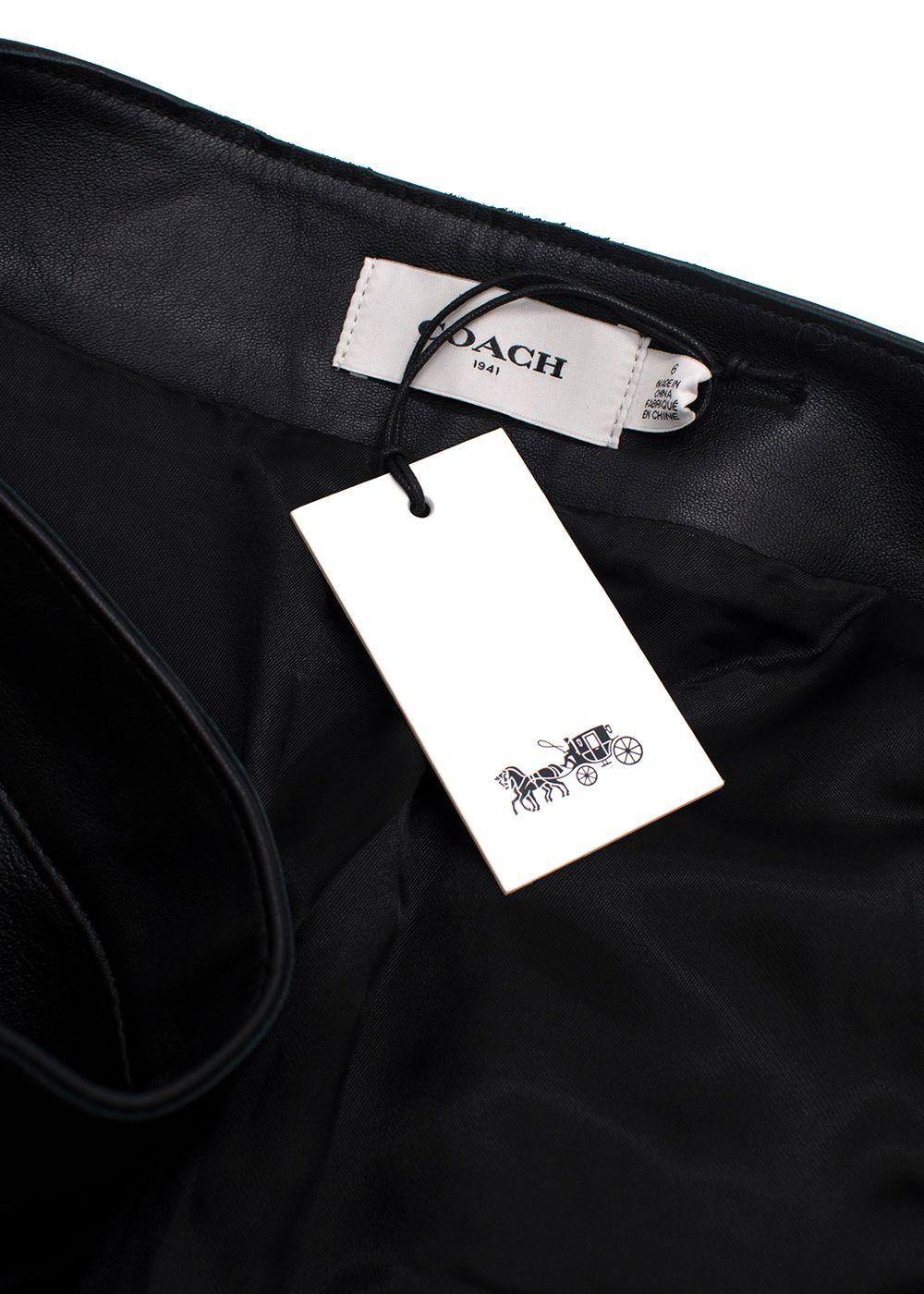 Coach Black Leather Mini Skirt