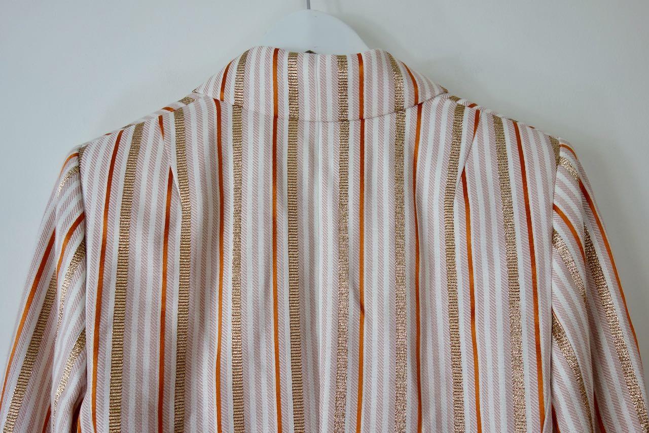 orange, pink & gold striped blazer