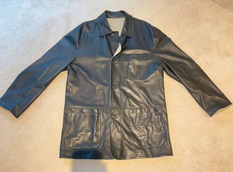 Reversible Black Leather Jacket