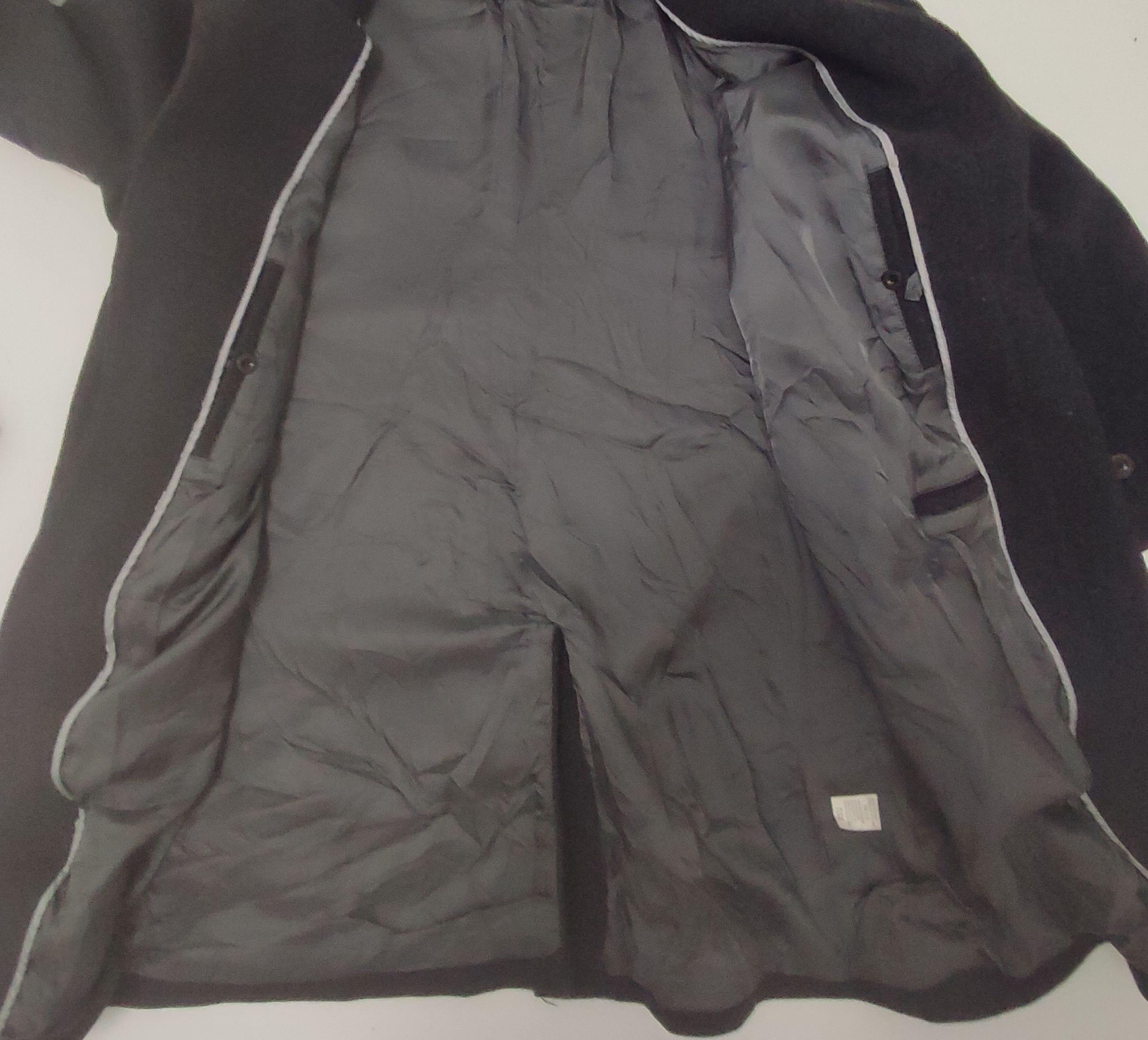 Wool Blend Dark Grey Long Coat