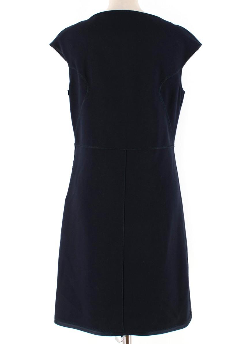 Bottega Veneta Navy Fitted Shift Dress