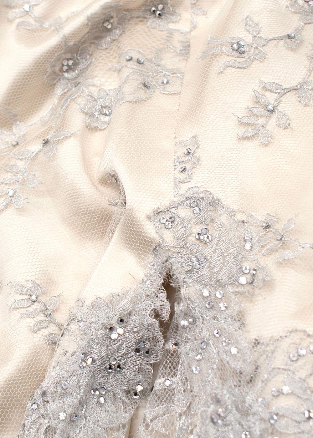 Baracci Ivory Sequin Embellished Gown