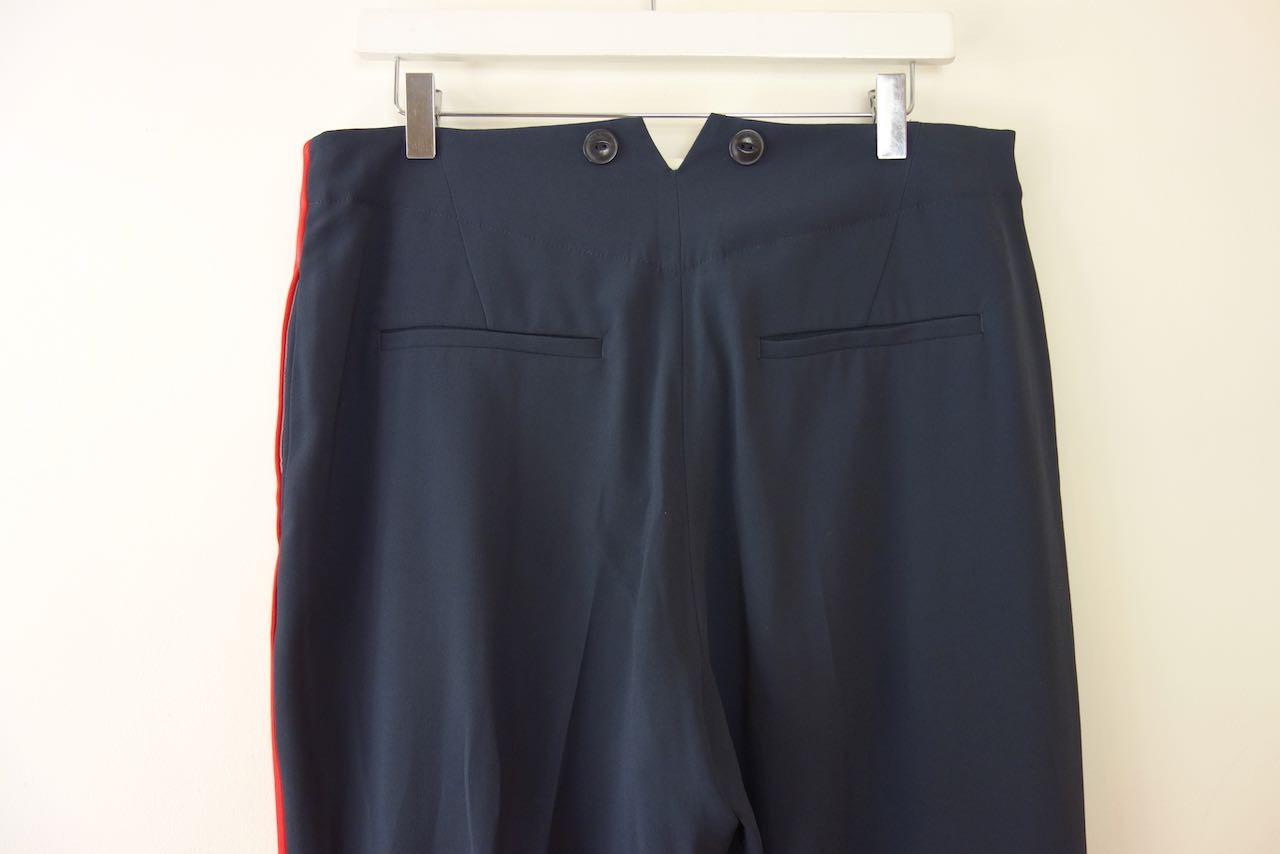 Navy Tailored Trousers with Red Side Stripe