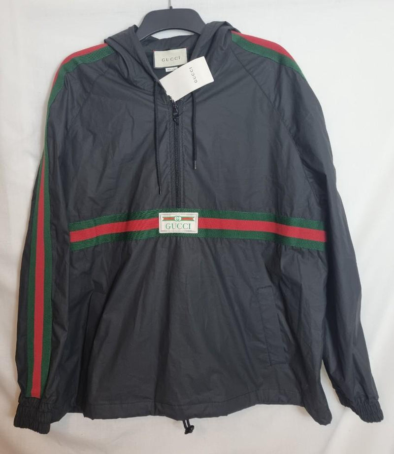 Gucci Black half-zip coated cotton jacket