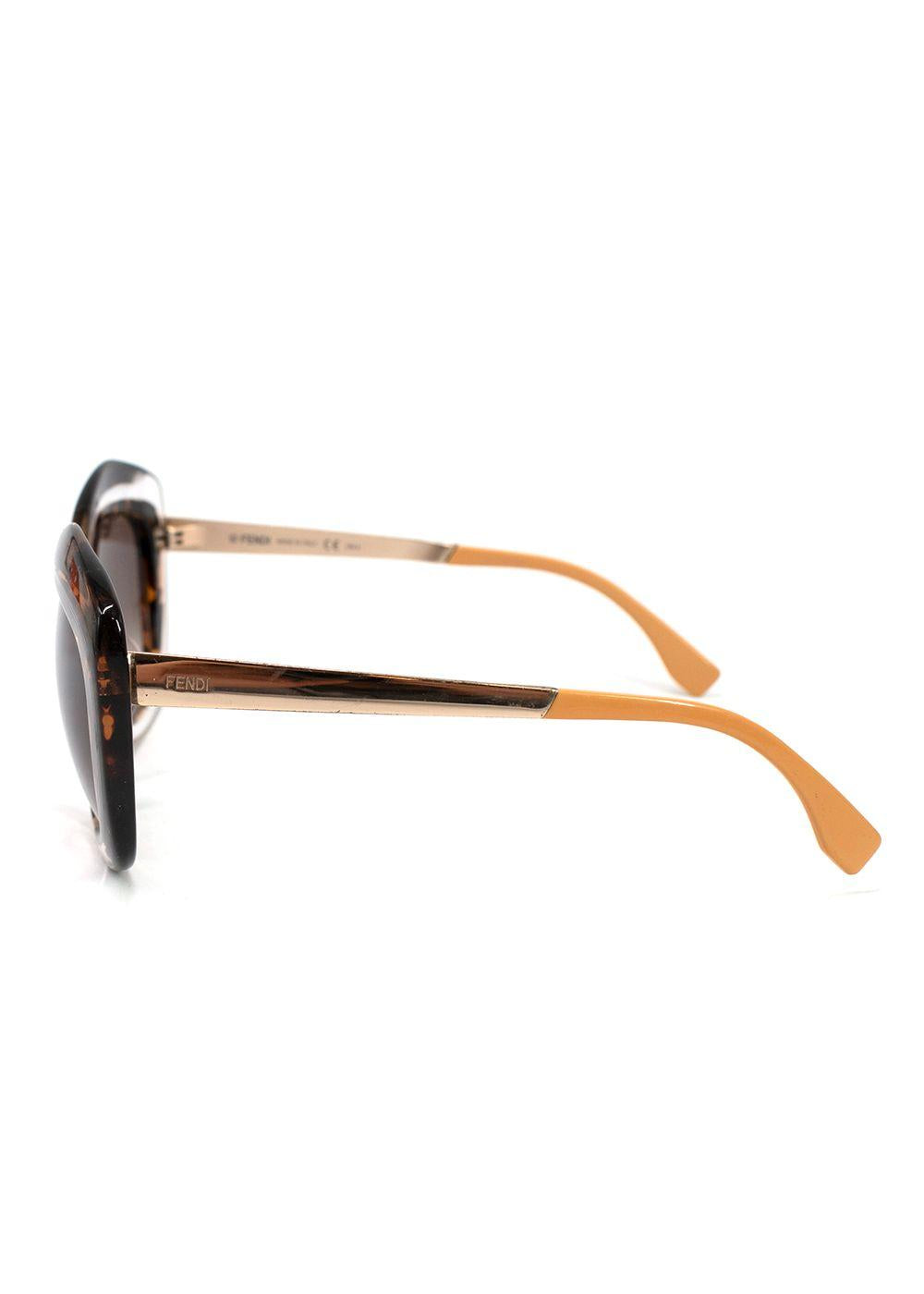 Fendi Brown Tortoise Shell Cat Eye Gradient Sunglasses