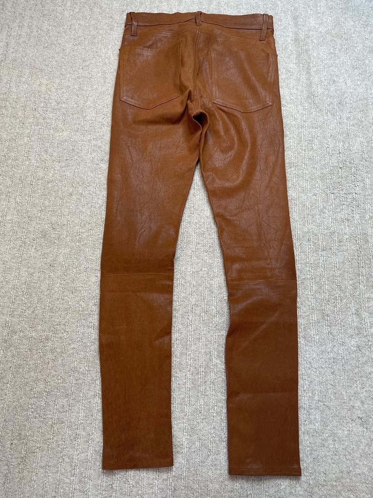 Tan Leather Skinny Pants