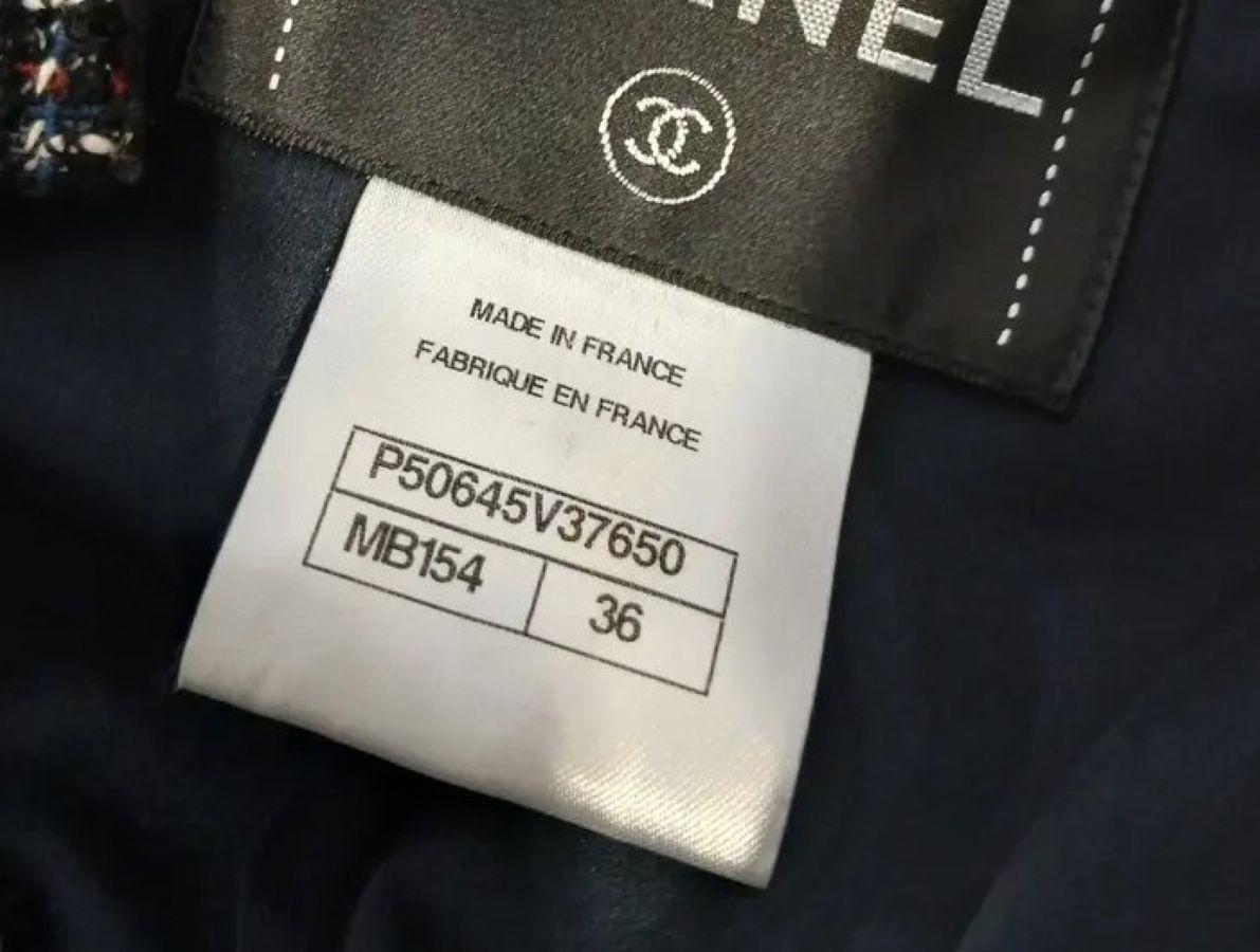 Chanel Black Tweed Gripoix Button Coat