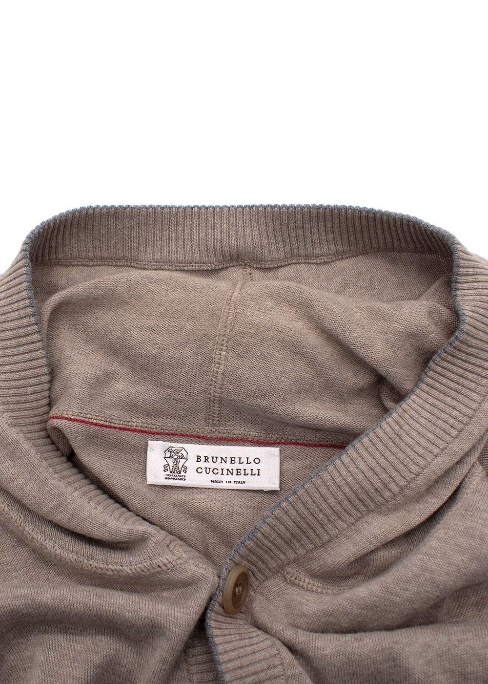 Brunello Cucinelli Beige Knitted Hooded Sweater Vest