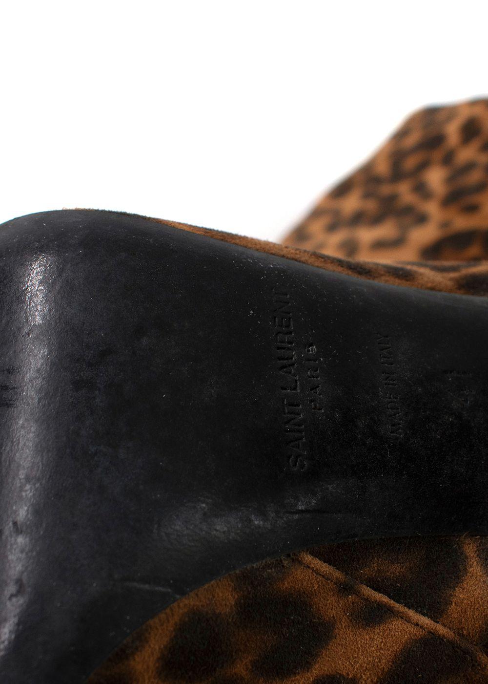 Saint Laurent Lou Leopard Print Ankle Boots