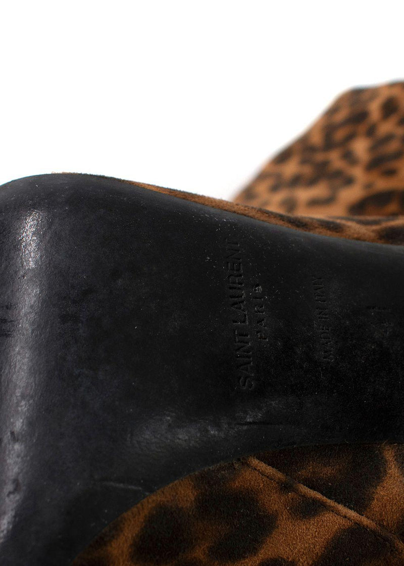 Saint Laurent Lou Leopard Print Ankle Boots