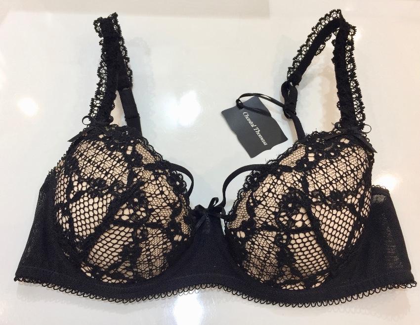 Chantal Thomas Couture Black Lace Pad Bra & Tanga Set