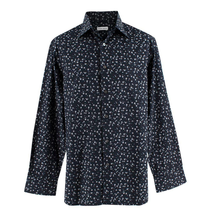 Donato Liguori Navy Abstract Flower Print Shirt