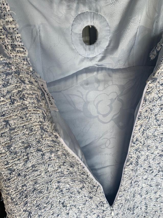 Chanel blue tweed mini dress
