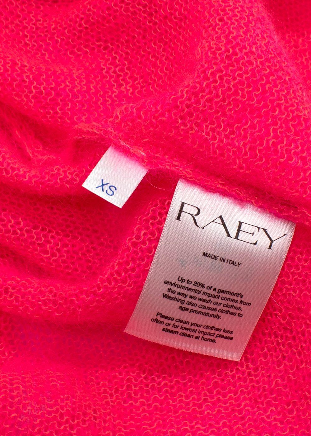 Raey Neon Pink Open Knit Mohair And Wool-Blend Jumper