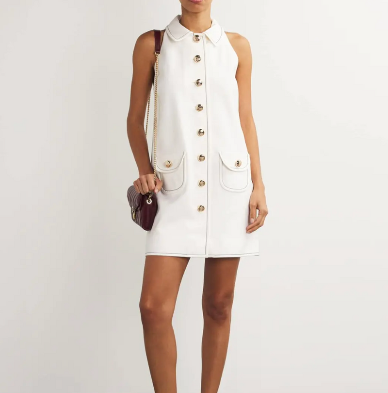 Sandro Topstitched Mini Shirt Dress