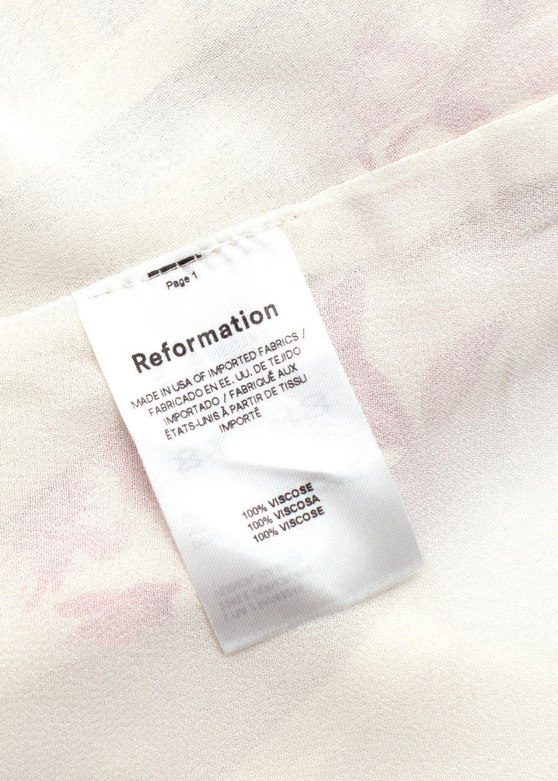 Reformation Ferris Dress in Cream with Pink Florals
