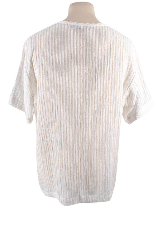 Commas White Linen Blend T-Shirt