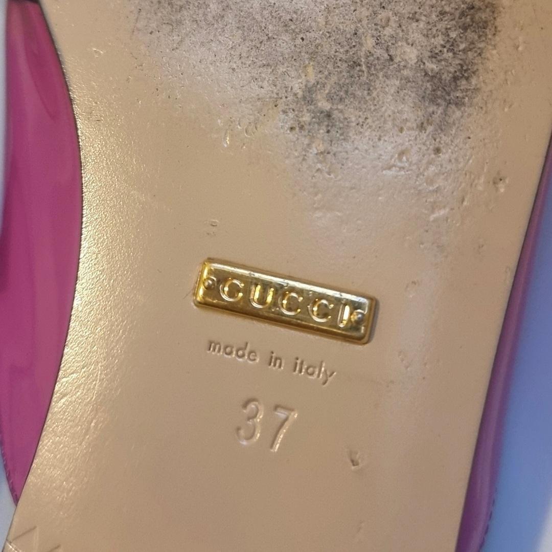 Gucci Pink Patent Marmont Flats