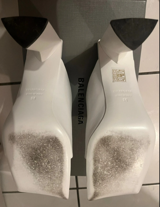 Balenciaga White Moon Heeled Mules