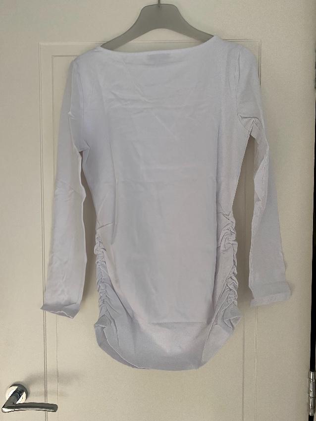 Seraphine maternity white ruched top