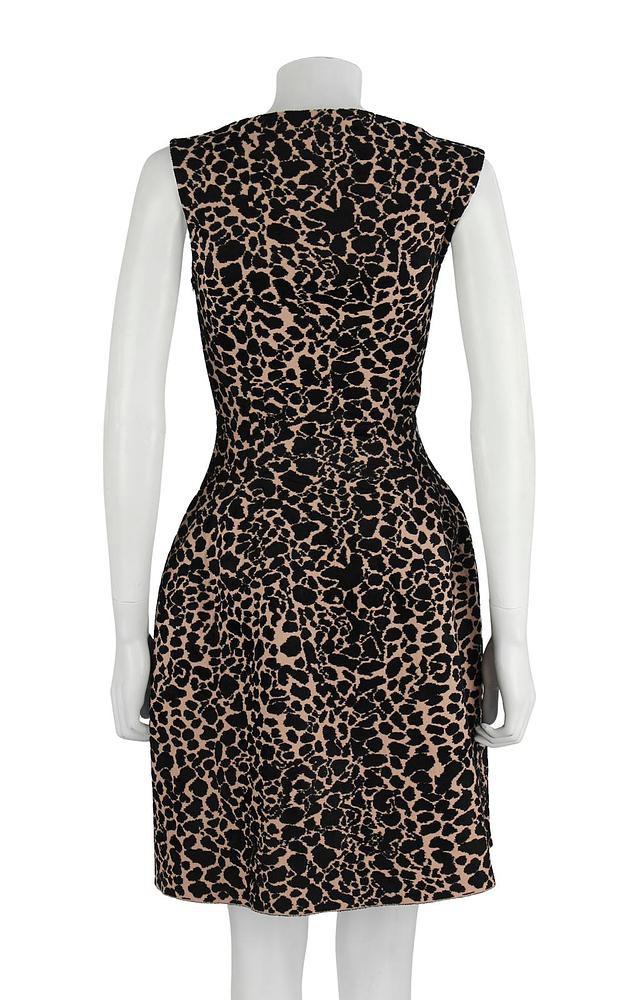leopard print intarsia knit skater dress
