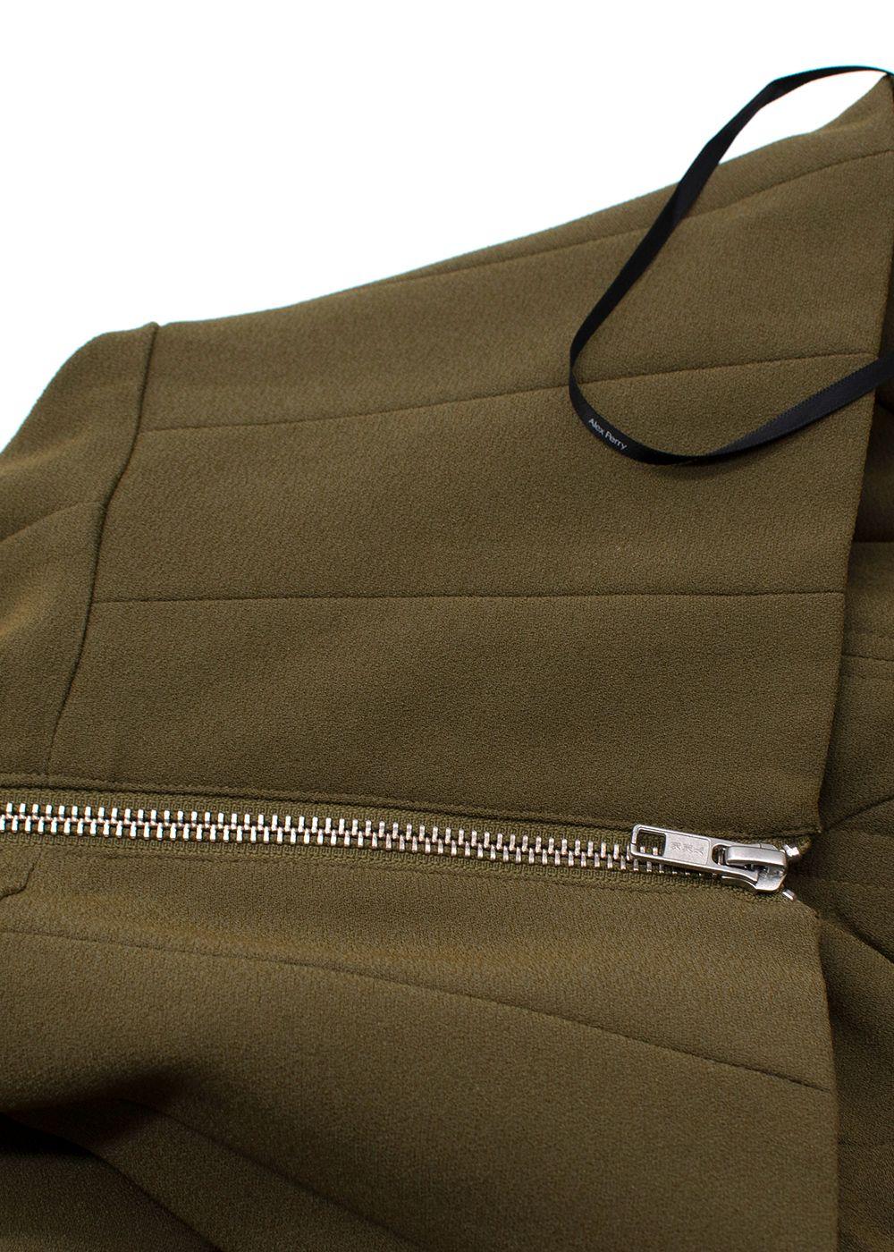 Alex Perry Olive Green Strapless Stretch Cup Dress