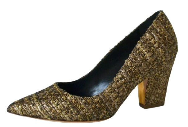 Rupert Sanderson Gold Tweed Heels