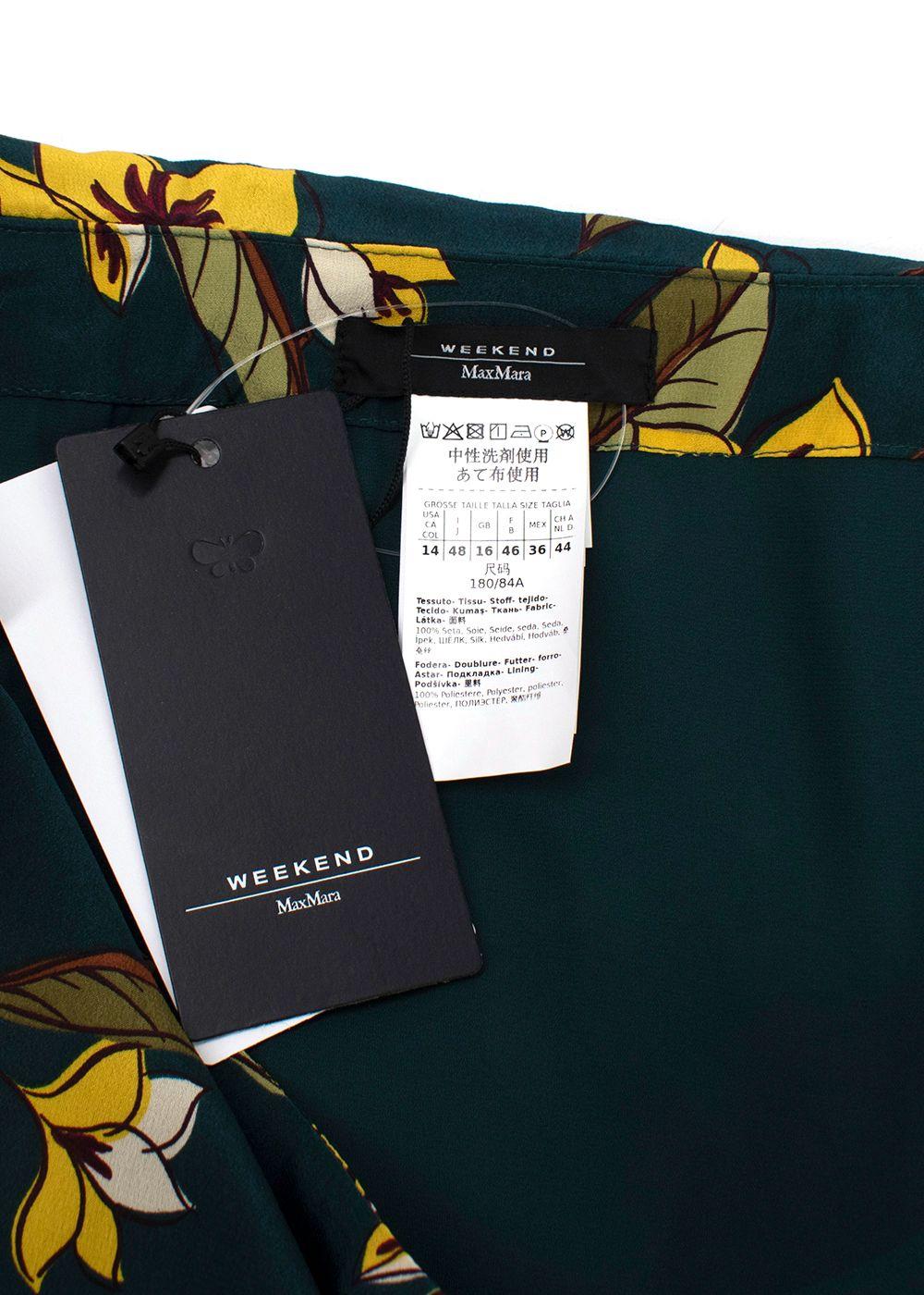 Weekend MaxMara Teal and Yellow Floral Skirt