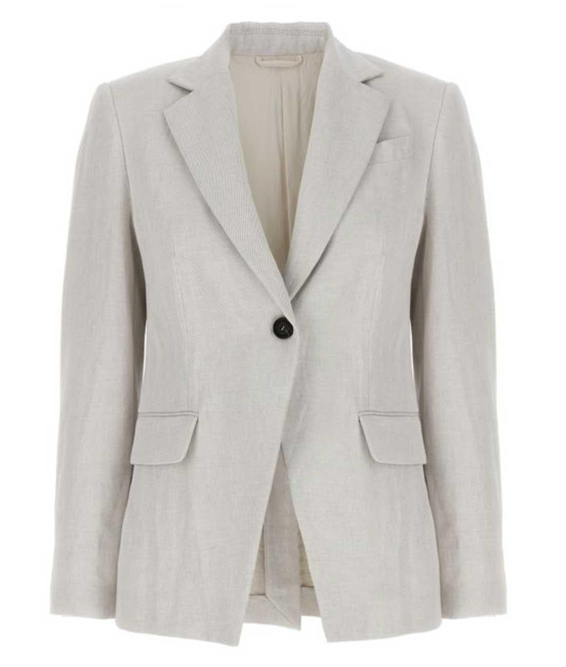 Single Breasted Cotton And Linen Blazer