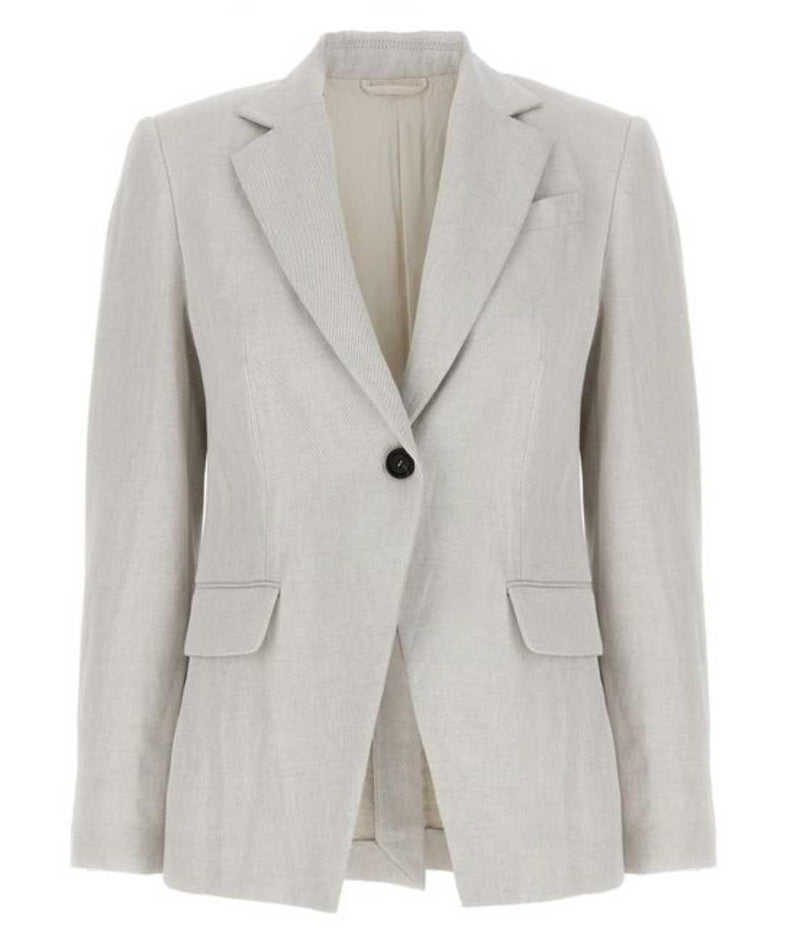 Single Breasted Cotton And Linen Blazer