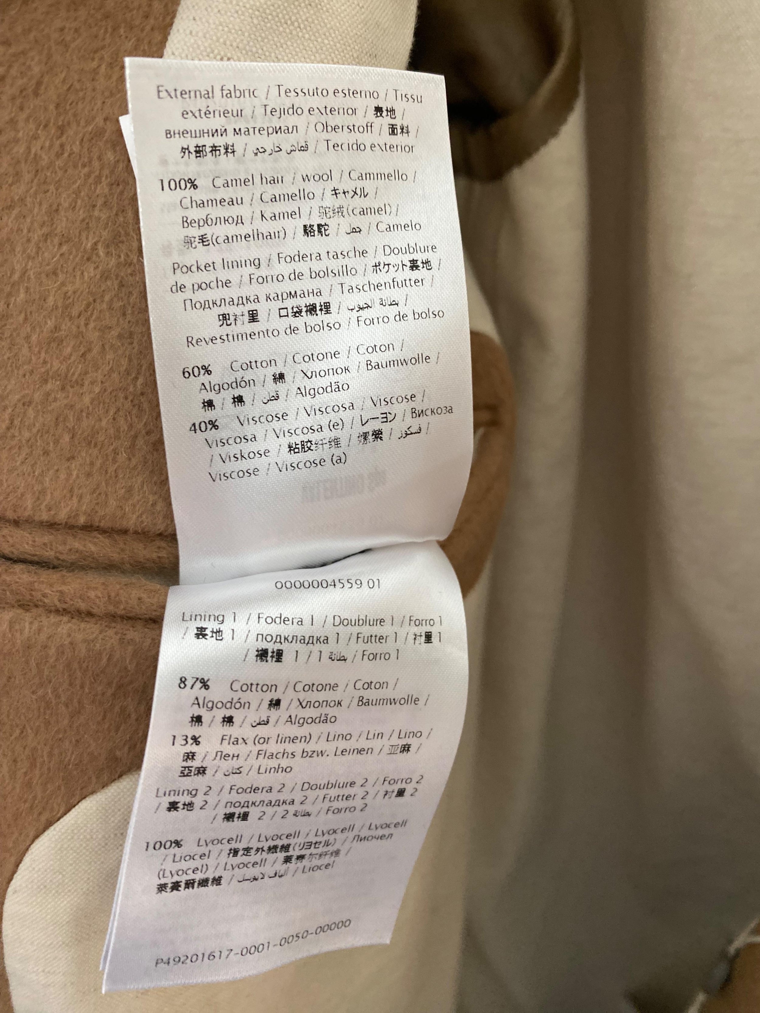 Camel Wood Rockstud Detail Coat