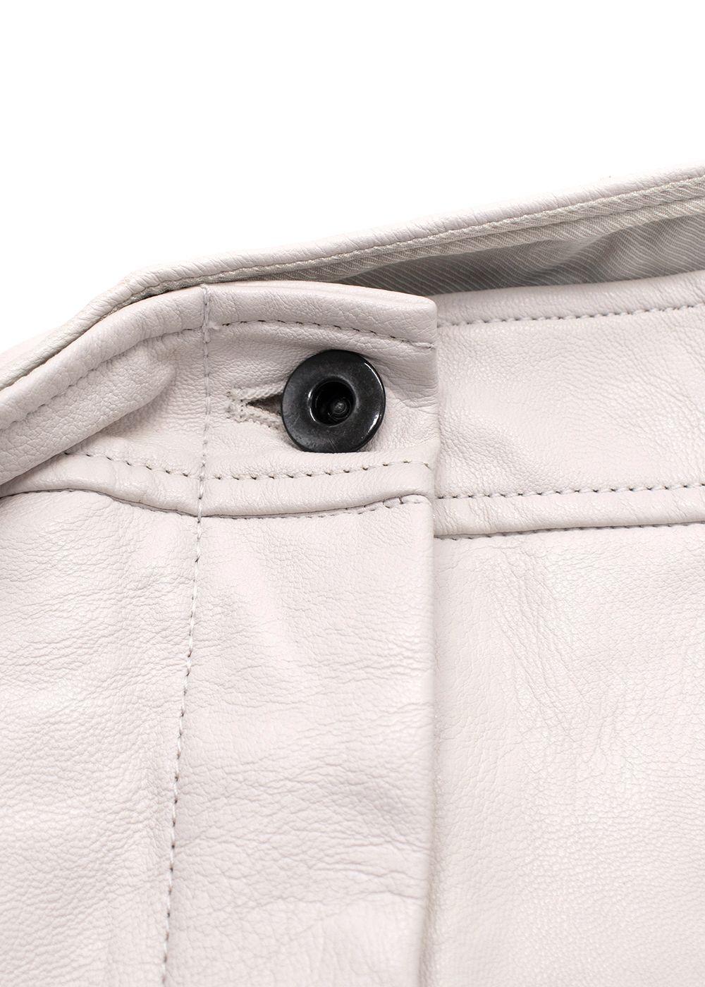 Stella McCartney Cream Vegan Leather Trousers