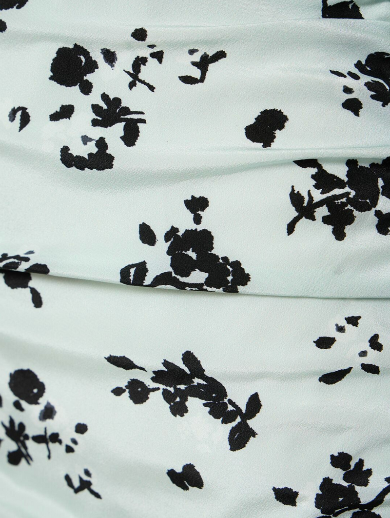 Alessandra Rich Printed Off-The-Shoulder Silk Mini Dress