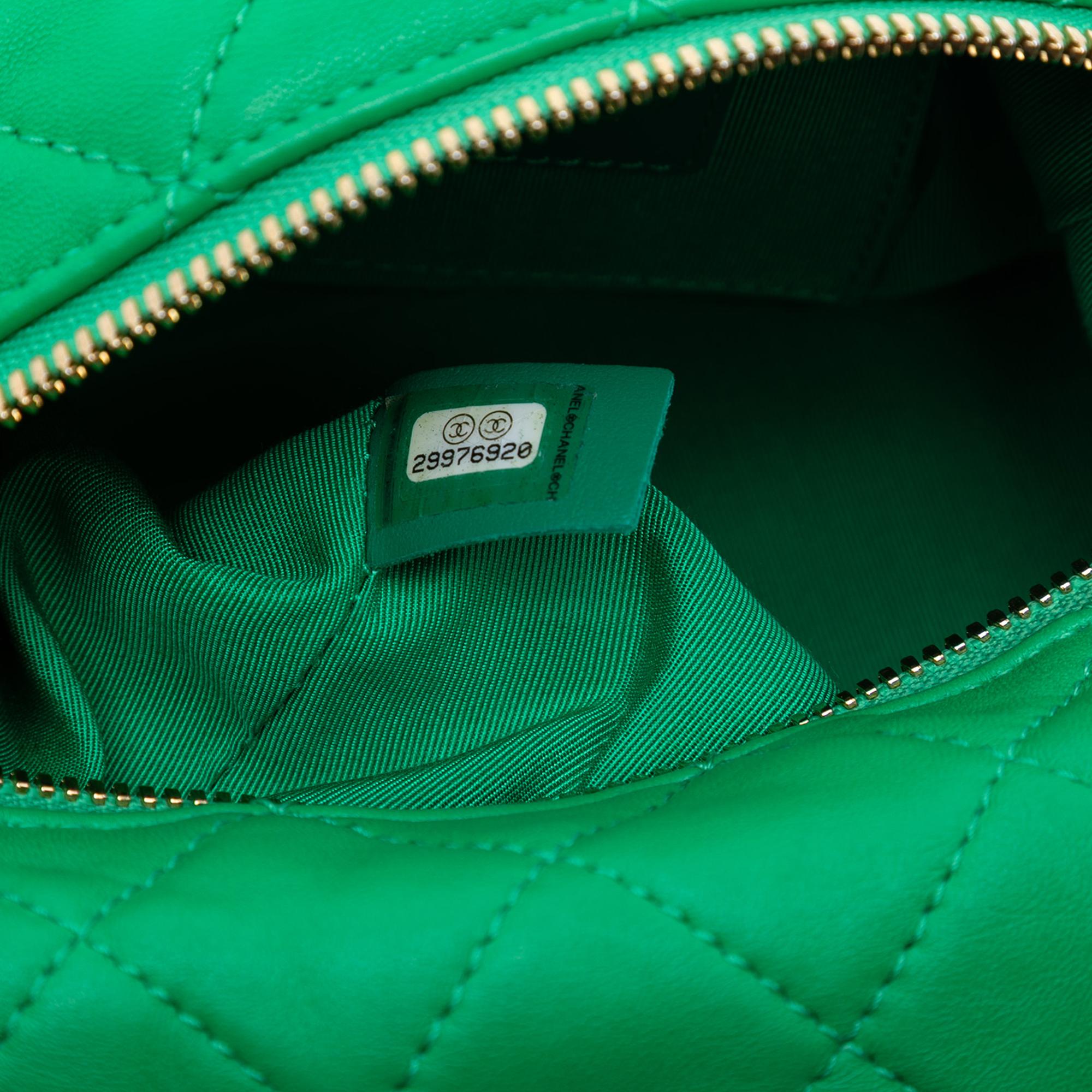 Chanel Green Small Quilted Lambskin Perfect Meeting Hobo