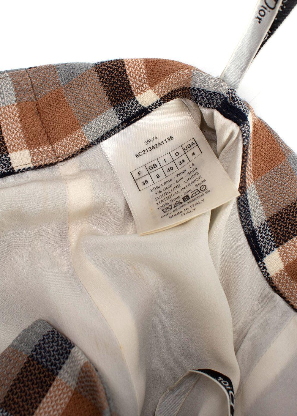 Christian Dior Tartan Wool Mini Skirt