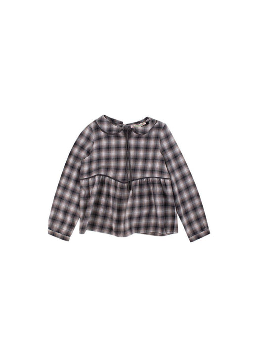 Kids 6Y Grey Monochrome Check Lurex Woven Top