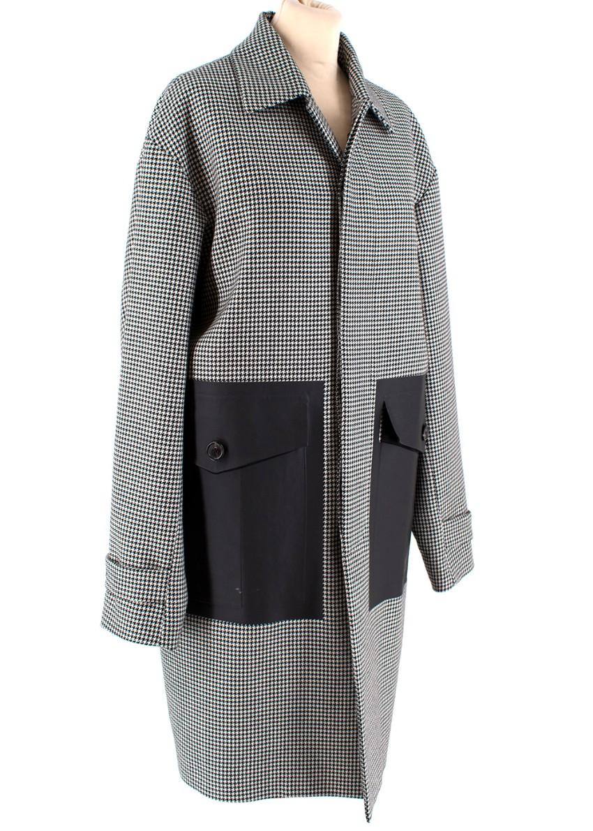 Dsquared2 Black & White Houndstooth Balmacaan Coat