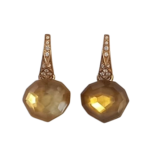Stephen Webster 18ct Yellow Gold Citron & Diamond Earrings