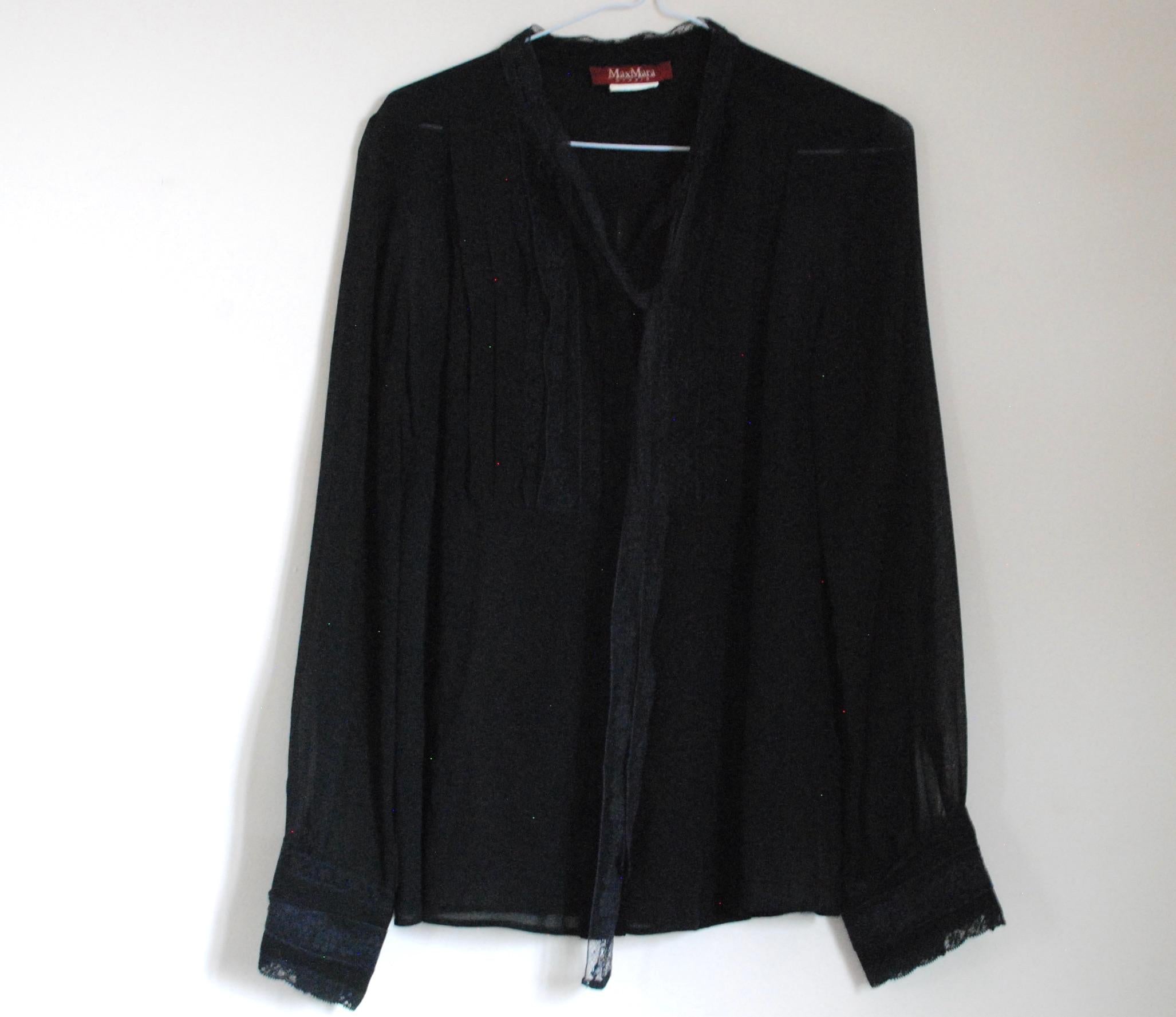 MaxMara Black Lace Blouse