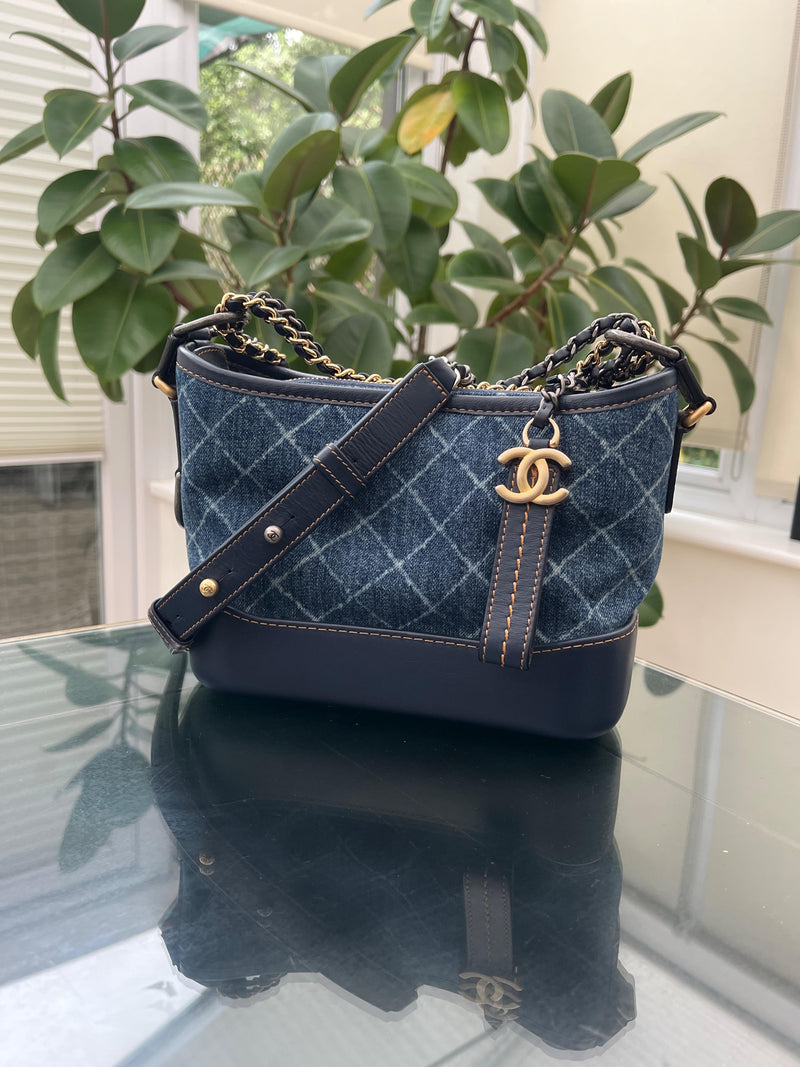 Chanel Small Denim and Calfskin Gabrielle Hobo