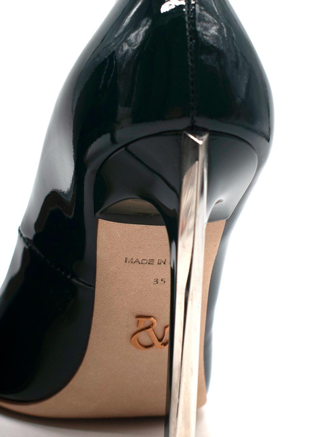 Ralph & Russo Green Patent Leather Empire Heel Pump