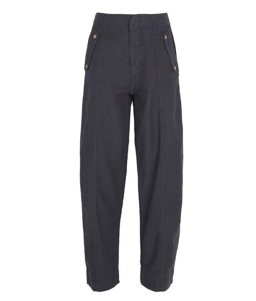 Frame Utility Barrel Cotton-Canvas Wide-Leg Pants