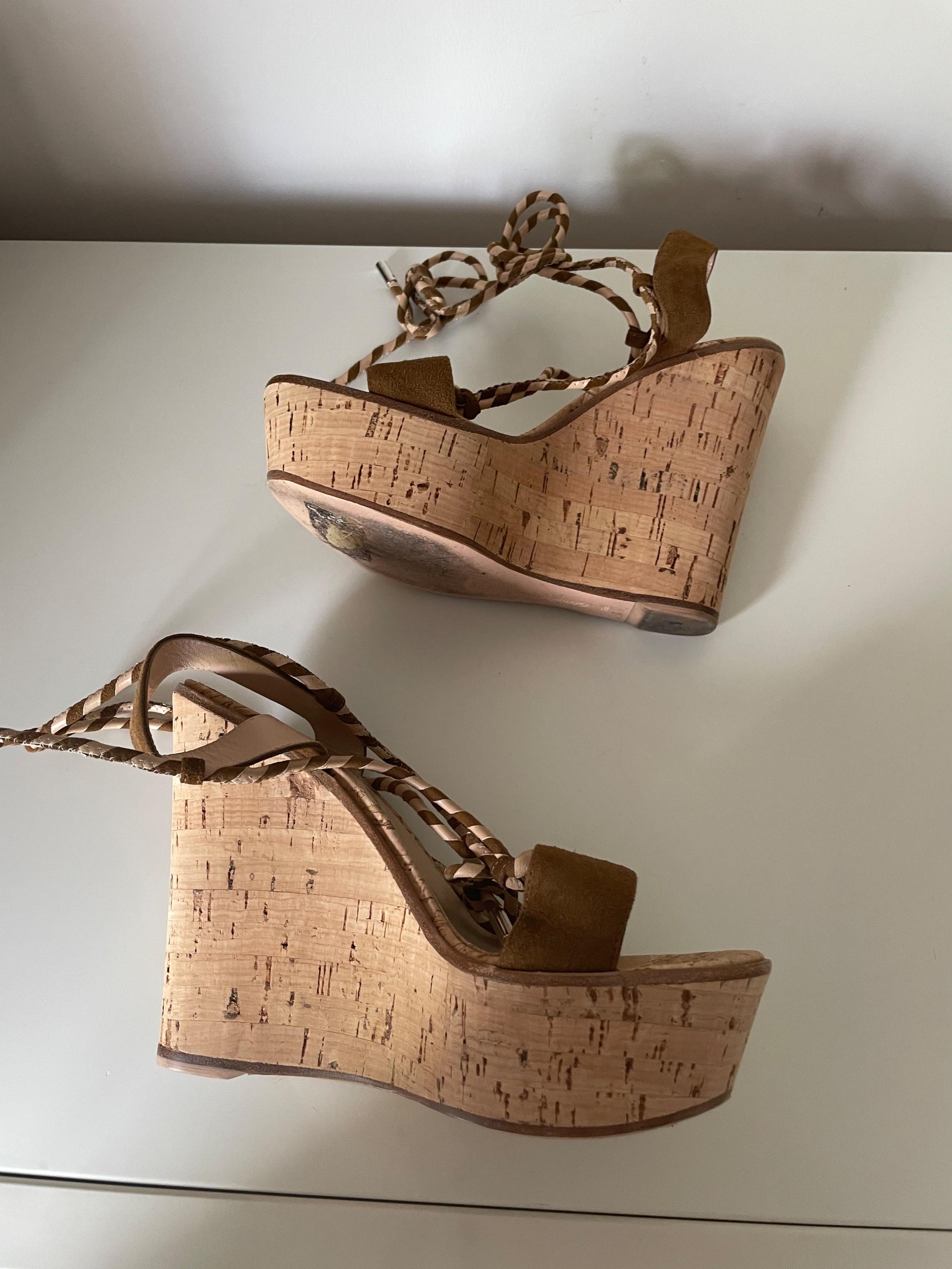 Gianvito Rossi Lace Up Platform Wedges